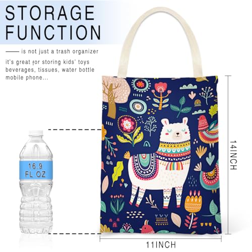 Car Trash Bag Hanging No Snap Small Garbage Bag for Car Back Seat Cute Printed One-handed Strap Trash Bags Car Accessories-Navy Alpaca Car Trash Bags - color: Alpaca Car Trash Bag