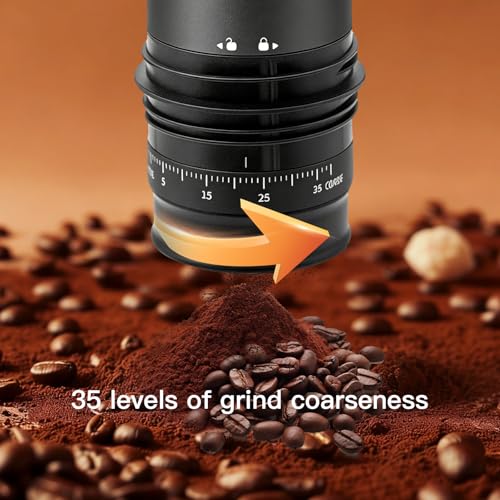 Portable Electric Grind&Brew Pour Over Coffee Maker,All-in-One:Double-Wall SS Tumbler,Stainless Drip Kettle,Permanent Stainless Filter Dripper&Built-in Grinder for Travel,Camping,Office