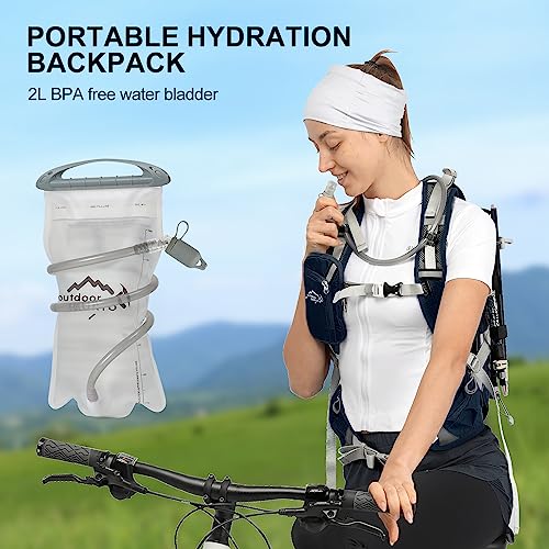 IX INOXTO 20L Hydration Backpack, Waterproof Hiking Internal Frame Backpacks with 2L Hydration Water Bladder and Rain Cover for Men, Lightweight Travel Daypack for Cycling,Camping,Ski (dark blue) - color: Dark Blue