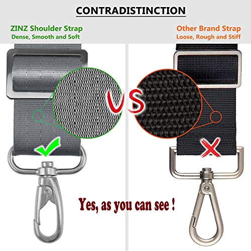 ZINZ Bag Shoulder Strap, Padded Adjustable Shoulder Strap Replacement - color: Dark Gray, size: 57"