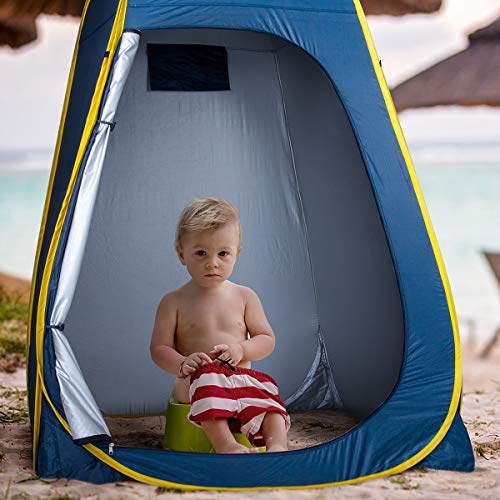ropoda Pop Up Changing Tent 83" x 48" x 48", 6.9FT Upgrade Shower Tent, Portable Changing Room, Shower Tents for Camping, Privacy Tents,Includes 1 Removable Bottom,8 Stakes,1 Rain Cover(Gray) - color: Gray