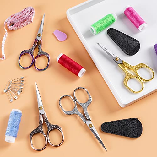 Embroidery precision scissors-Glexal 5 Inch Vintage Scissors-2 pack,Ultra Sharp Blade Shears,scotch small crafts scissors for multi purpose… - color: Purple & Gold