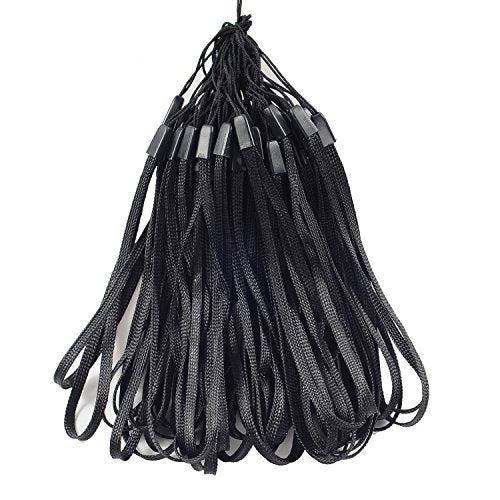Wisdompro 50 Pack 7 inch Short Hand Wrist Strap Lanyard - Black - color: Black