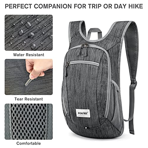 G4Free 10L/15L Hiking Backpack Lightweight Packable Hiking Daypack Small Travel Outdoor Foldable Shoulder Bag - color: Black, size: 10L