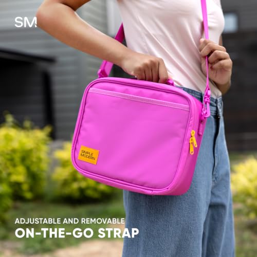 Simple Modern Hadley Lunch Box with Shoulder Strap | Kids & Adults | Insulated Bag with Pockets for Women, Men, Girls, Boys - color: Pattern: Cream Terrazzo