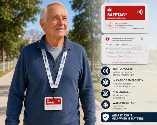 Vivélle Medical ID Card for Wallet, Emergency Info Access Card with Phone Notifications | Tap-To-View Medical Profile - First Responder Ready