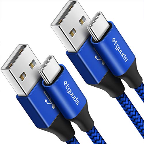 etguuds 6ft USB A to USB C Cable, 2Pack Fast Charging Cord Type C Charger - color: Blue, size: 6ft