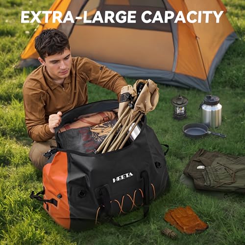 HEETA Waterproof Duffel Bag Travel Motorcycle Dry Bag Backpack 60L/80L/110L - color: Black, size: 80L