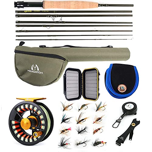 M MAXIMUMCATCH Maxcatch Alltime Travel Fishing Rod-Ultra Compact for Backpacking 8-Piece 9ft with Rod Tube (Size: 5/6/8wt) - color: Alltime Rod&Reel Combo, size: 9' 6wt 8pcs