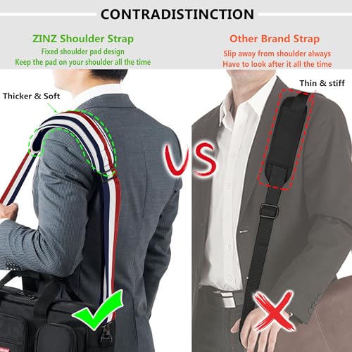 ZINZ Bag Shoulder Strap, Padded Adjustable Shoulder Strap Replacement - color: Stripes-buwrd, size: 57"