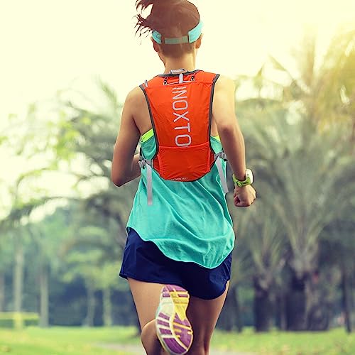 INOXTO Running Hydration Vest Backpack,Lightweight Insulated Pack with 1.5L Water Bladder Bag Daypack for Hiking Trail Running Cycling Race Marathon for Women Men - color: orange