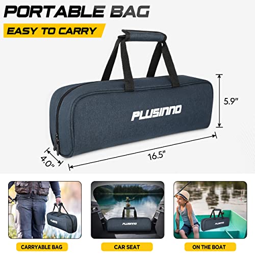 PLUSINNO Fishing Rod and Reel Combos - Carbon Fiber Telescopic Fishing Pole - Spinning Reel 12 +1 Shielded Bearings Stainless Steel BB - color: X-Full Kit With Carrier Bag, size: 2.4M 7.87FT