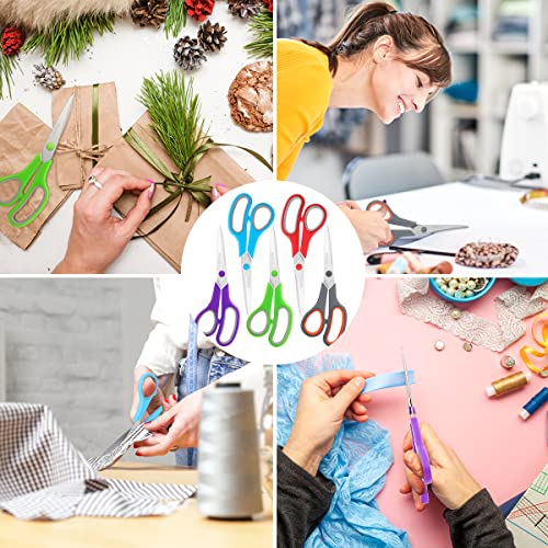 Scissors Bulk Set of 50-Pack, Niutop 8" Multipurpose Sharp Sewing Craft Fabric Scissors for Office Home High/Middle School Student Office Teacher Art Supplies, Soft Comfort-Grip Right/Left Handles - color: 50 Packs