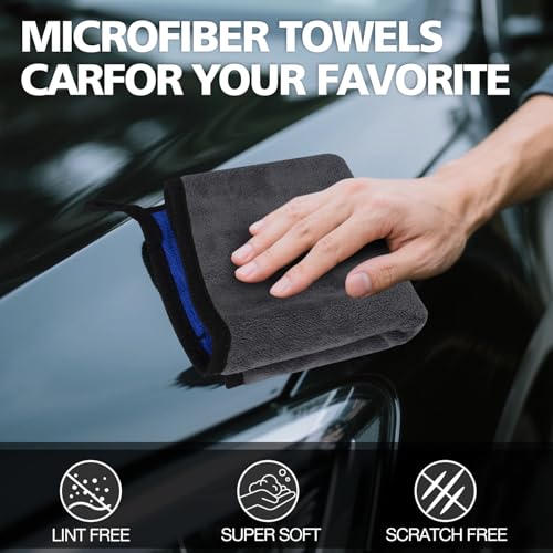 Microfiber Cleaning Cloth, 2 Pack, 23"x 11" Extra Large | Ultra Absorbent, Car Washing Towels, Reusable, Lint Free Streak Free, For Car, Kitchen, and Window