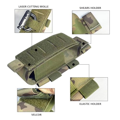 Upgrade Laser Cut 1000D Molle Torniquet Pouch, Tactical Medical Tourniquet Pouch Holster - color: 2PCS- CP