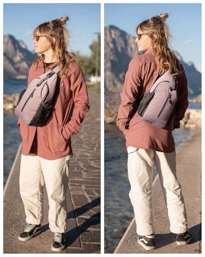 WATERFLY Crossbody Sling Backpack Sling Bag Travel Hiking Daypack - color: Pink