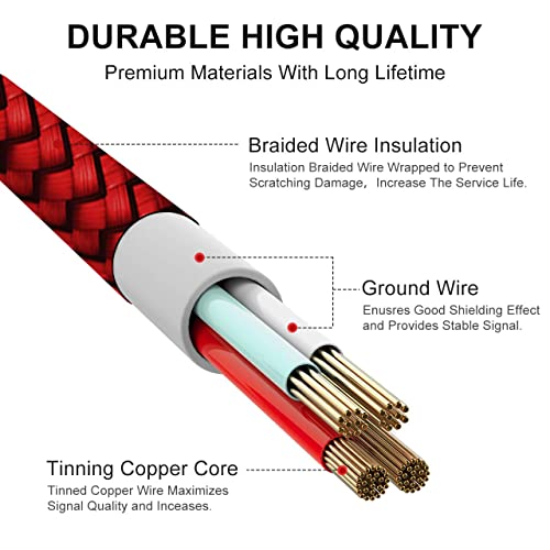 etguuds 4ft USB A to USB C Cable, 2Pack Fast Charging Cord Type C Charger | for iPhone 17 16 15 Pro Max Plus 16e 17 Air, Samsung Galaxy S26 S25 S24 S23 S22 S21 S20 A17 A16 A56 A55 Flip Fold, Red - color: Red, size: 4ft