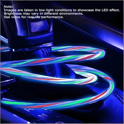 Camping Car Multi Charging Cable, USB C to USB C RGB Breathing 3 in 1 Fast Charging Cable for iPhone 15 Series, iPad mini 6 S24 S23 Laptops MacBook iPad Camping String Lights[ NOT Fast Charging Cable] - color: Gold