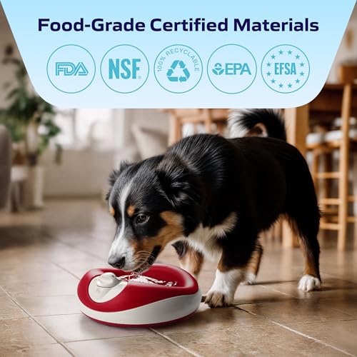 Mini Portable Filtered Water Bowl for Cats & Small Dogs, 1L/34oz – Auto-Refill & No-Spill Water Dispenser with Carbon Filter - No Power or Batteries Needed - Red - color: Red, size: Mini (34 oz / 1L)