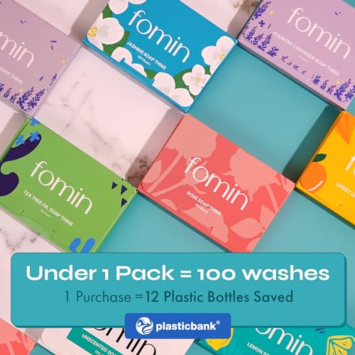 FOMIN Paper Soap Sheets for Hand Washing - 300 Lavender Travel Soap Sheets - color: Lavender (Pack of 3)