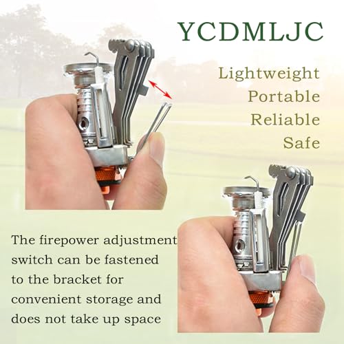 Portable Camping Stove Backpacking Stove, Specialized Hiking Stove Camping Stove with Piezo Ignition Stable Support Wind-Resistance, Camp Stove for Outdoor cooking Camping Hiking Adventure Cooking