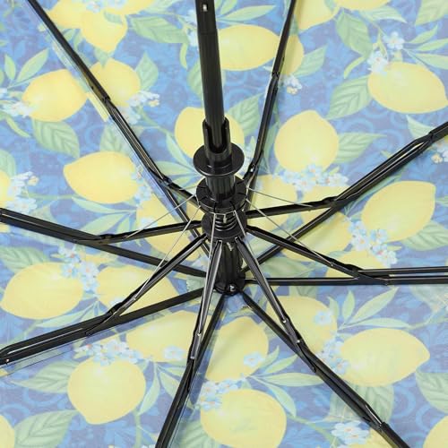 Nollia Compact Travel Umbrella with Auto Open – Windproof Folding Umbrella, Lightweight & Portable for Rain - color: Z.G. Lemon