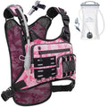 Zelvot Running Vest with 2L Water Bladder, Hydration Backpack, U.S. Design Patent, Lightweight Hydration Pack with Gear Holder, Reflective Chest Pack for Men Women - color: Camo Pink, size: Medium-Large