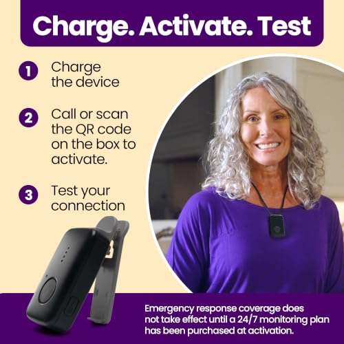 Medical Guardian MGMini Medical Alert Device for Seniors | Subscription Required | SOS Button, Emergency Location Assistance, 24/7 Monitoring | Black - color: Black