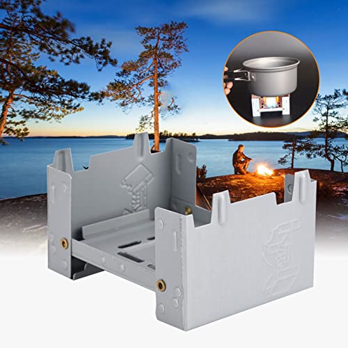 Folding Portable Pocket Stove, Solid Fuel Tablet Pocket Stove for Picnic BBQ Camp Hiking Wood Burning Camp Stove, Emergency Stove, 95 X 75mm