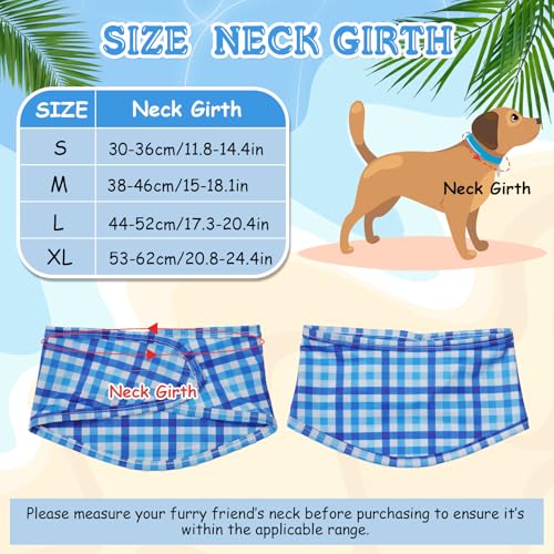 Talltalk 5 Pieces Dog Cooling Bandanas Neck Wraps Ice Scarf Pet Dog Cooling Collar Hunting Training Hiking Camping Accessories for Summer(Plaid,L) - size: L, style: Plaid