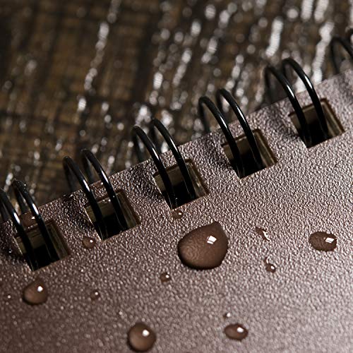 Rite in the Rain Weatherproof Side Spiral Notebook, 4.625" x 7", Brown Weatherproof Notepad, Universal Page Pattern (No. 473) | writing-pencils - color: Brown, size: 1 Pack, style: Universal