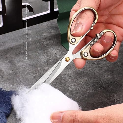 6.3" All Stainless Steel Office Scissors,Ultra Sharp Blade Shears,Sturdy Sharp Scissors for Office Home School Sewing Fabric Craft Supplies Multipurpose Scissor Brassy - color: Brassy, size: 6.3"