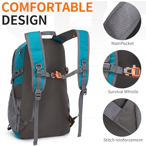 40L Hiking Backpack Lightweight Daypack Waterproof Travel Camping Backpack for Men Women Sport Packable - color: A5-green