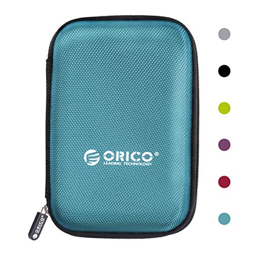 ORICO Hard Drive Case 2.5 inch External Drive Storage Carrying Bag Waterproof Shockproof with Inner Size 5.5x3.5x1.0inch for Organizing HDD and Electronic Accessories, Blue(PHD-25) - color: Blue