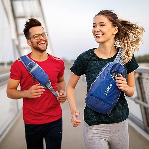G4Free Sling Bag RFID Blocking Lightweight Crossbody Backpack Chest Shoulder Bag for Travel Sports Running - color: Blue