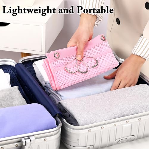 Fammart Mesh Shower Caddy Hanging, Quick-Drying Shower Organizer with 7 Pockets, Portable Bathroom Organizers and Storage for Shampoo, Soap, Loofah, Travel, and Cruise Essentials - color: Hanging Type, 2 Pack - Pink