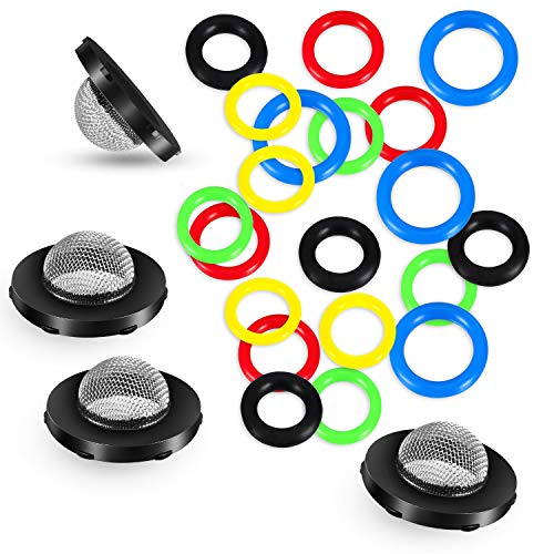 Tatuo 48 Pcs O-Ring Power Pressure Washer Kit 6 Sizes for Power, Gun | Rubber Washers Pressure Washer Gasket Rings Sealing Stainless Steel Filter for Power Pressure Washers, Pump, Wand