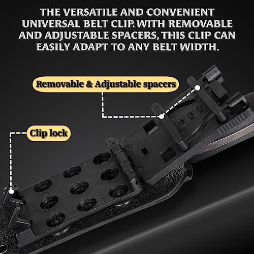 OLX-004 Tactical Survival Knife with Kydex Sheath, Outdoor Fixed Blade with Belt Clip, 420HC Steel Blade Camping Knife with G10 Handle
