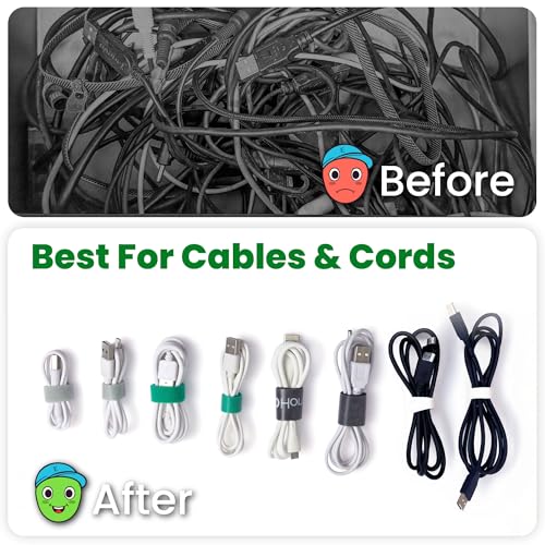 ECOHomes Bundle - 1 Inch By 30 FT Cable Ties Wrap + 33 FT By 1 Inch Hook Loop Adhesive Tape
