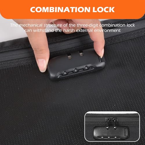 Fireproof Document Bag with Lock - KANCOKIT 14"x10" Fireproof and Waterproof Money Bag with Zipper Closure, Safe Storage Pouch for A4 Documents, Cash, Credit Cards, Passport