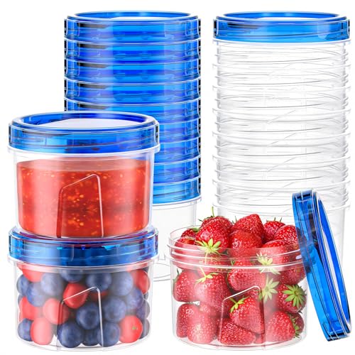 12 Pack-16 OZ Freezer Storage Containers, Small Plastic Containers with Twist Top Lids, BPA Free Food Storage Containers, Reusable Soup Container Microwave/Dishwasher Safe - color: 12P-16 OZ