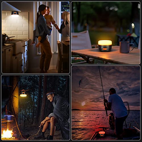 Sinvitron LED Camping Lantern Rechargeable with Remote Control - 1000LM 150H Runtime Tent Light, 5200mAh Water-Resistant Emergency Light for Hurricane Power Outages, Hiking Home - style: 2Pack Black&Org