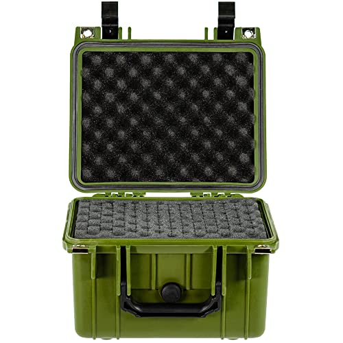Eylar Small 10.62" Deep Gear, Equipment, Hard Camera Case Waterproof with Foam TSA Standards (Green) - color: Green
