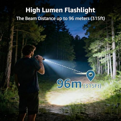 Lepro LED Mini Flashlight High Lumens with Clip, Waterproof, Energy Saving, Portable for Outdoor, Emergency, AA Batteries Included, Tactical & Camping Accessories