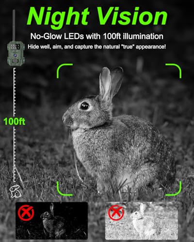 Vatony 4G Cellular Trail Camera-with 4K 48MP Wide Angle 120 Degree,Night Vision up to 100FT, Solar Powered Hunting Camera with SD Storage, IP68 Waterproof, Motion Activated Wildlife Camera
