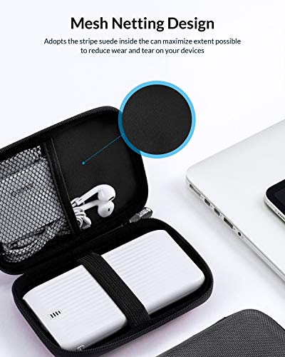 ORICO Hard Drive Case 2.5 inch External Drive Storage Carrying Bag Waterproof Shockproof with Inner Size 5.5x3.5x1.0inch for Organizing HDD and Electronic Accessories, Black(PHD-25) - color: Black