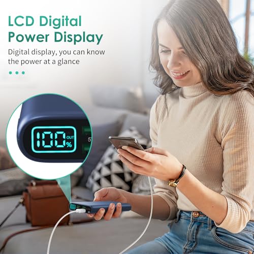 Portable Charger 38800mAh Power Bank with 5 Outputs & 2 Inputs,PD USB C In&Out Fast Phone Charging External Battery Pack Backup,Travel Essential Outdoor for iPhone 17/16,Android Samsung Galaxy-Navy - color: B-Navy