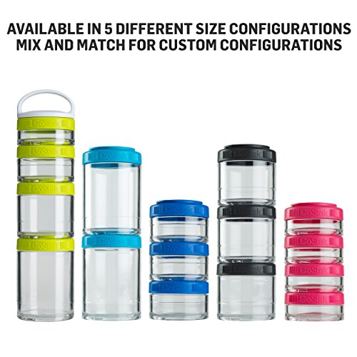 BlenderBottle GoStak Tritan Twist n' Lock Storage Jars White,11.8 Ounces,4 Count (Pack of 12) - color: White, size: Starter Pack (Pack of 48)