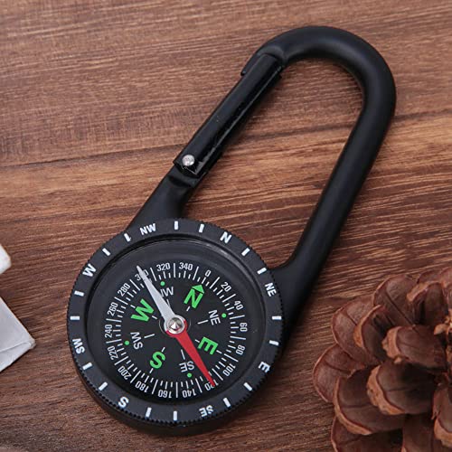 Carabiner Clip On Compass Hiking,Mini Compass,DC40T Zinc Alloy Portable Carabiner Compass with Graduated Ring Outdoor Hiking Camping Navigation Tools
