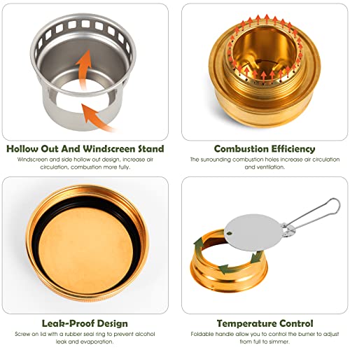 Portable 2 In 1 Mini Alcohol Stove Burner For Camping With Cross Stand - color: Silver